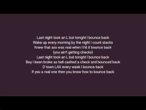 lyrics of bounce back|bounce back lyrics clean version.